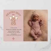 天使の降誕 おめでとう ゴールド箔 天使カード 箔招待状 (正面)