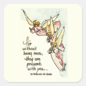 天使の雲からのことわざの心地よい スクエアシール (正面)