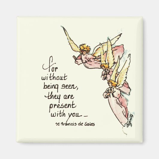 天使の雲からのことわざの心地よい マグネット (正面)