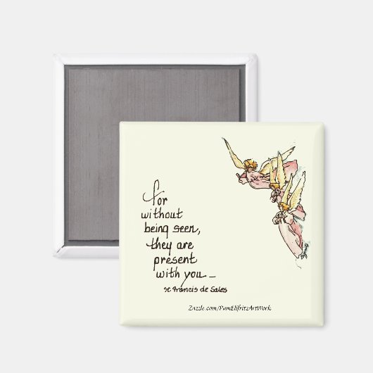 天使の雲からのことわざの心地よい マグネット (正面/裏面)