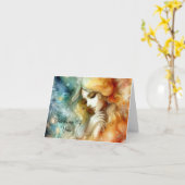 天使の顔の励ましのグリーティングカード カード (黄色い花)