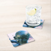 天使の顔 – ブロンズ像コースター スクエアペーパーコースター (インサイチュ)