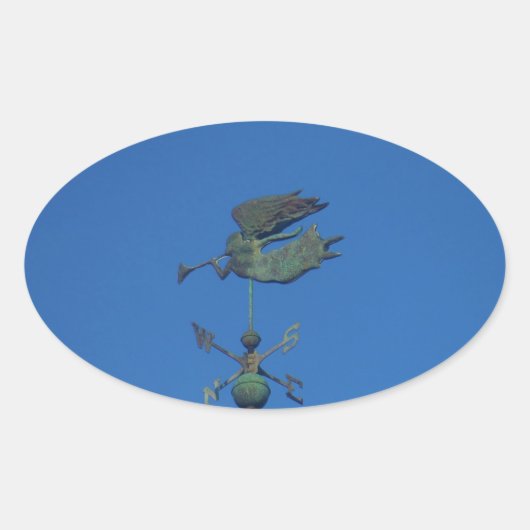 天使の風景画 楕円形シール (正面)