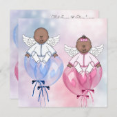 天使の風船アフリカ系アメリカ人のジェンダーが明らかにする 招待状 (正面/裏面)