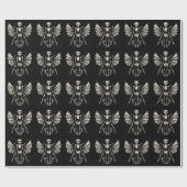 天使の骨格ゴシックのクリスマス ラッピングペーパー (フラット)