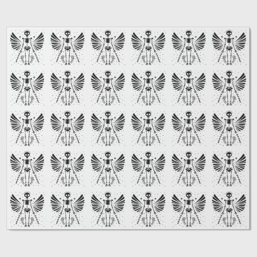 天使の骨格ゴシックのクリスマス ラッピングペーパー (フラット)