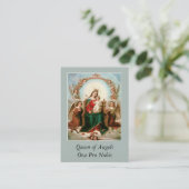 天使のMemorareの祈りの言葉の神聖なカードのメリー女王 名刺 (スタンド正面)