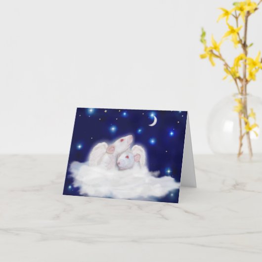 天使のRattiesの悔やみや弔慰カード カード (黄色い花)