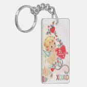 天使のxoxoの赤いハート キーホルダー (正面左)