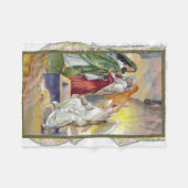 天使は女たちにキリストが起きたと告げる フリースブランケット (正面(横))