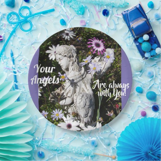 天使は常にあなたの天使と共にフローラ ペーパープレート (パーティー)