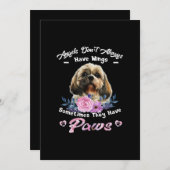 天使は必ずしも翼を持たないシーズー（犬）図 サンキューカード (正面/裏面)