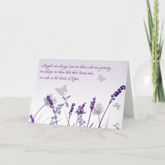 天使は悲しむ人々の近くにいる悔やみや弔慰 カード (正面)