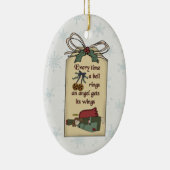 天使は翼のギフトのラベルのオーナメントを得ます セラミックオーナメント (右)