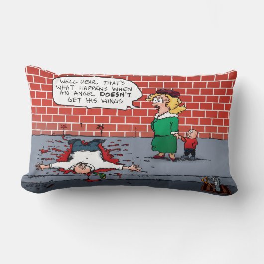 天使は翼のクリスマスを得ない ランバークッション (正面)