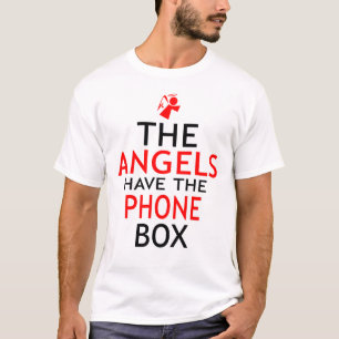 天使は電話ボックスを持おもしろいつ Tシャツ