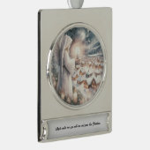 天使は、あなたの北欧のスタイルクリスマスを見守る シルバープレートバナーオーナメント (右)