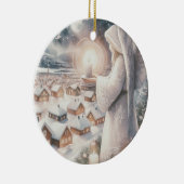 天使は、あなたの北欧のスタイルクリスマスを見守る セラミックオーナメント (右)