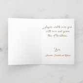 天使は、あなたの北欧のスタイルクリスマスを見守る 箔グリーティングカード (内側レイダウン)