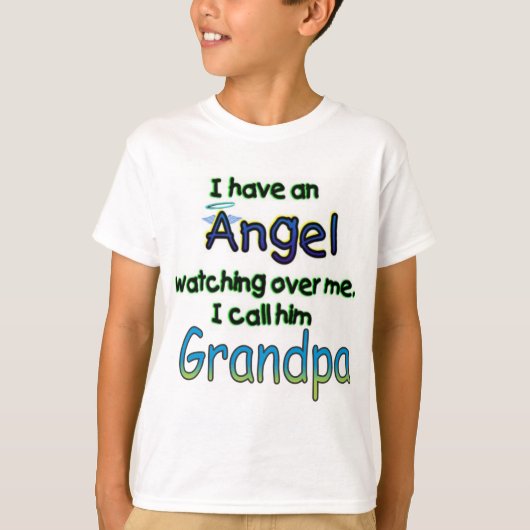 天使はGRANDPAを電話しました Tシャツ (正面)