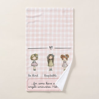 天使をもてなすことを知らずにいる 面白いハンドタオル ハンドタオル