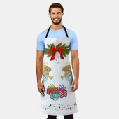 天使を使ったクリスマスデザイン エプロン (着用した状態)