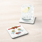 天使を使ったクリスマスデザイン コースター (右側)