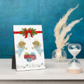 天使を使ったクリスマスデザイン フォトプラーク (側面)