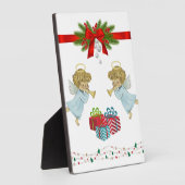 天使を使ったクリスマスデザイン フォトプラーク (側面)