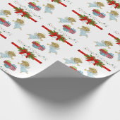 天使を使ったクリスマスデザイン ラッピングペーパー (角)