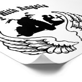 天使を使った落ちたバイクもしくは自転車に乗る人 ポスター (角)