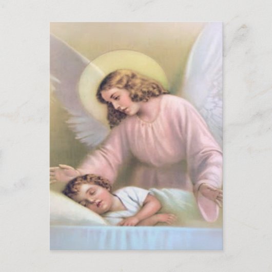 天使を守る子供，ヴィンテージ，繁殖， ポストカード (正面)