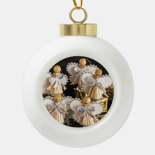 天使を歌う セラミックボールオーナメント (正面)