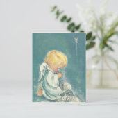 天使を祈るヴィンテージのクリスマス シーズンポストカード (スタンド正面)