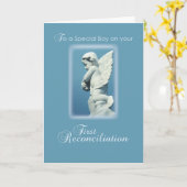 天使カトリック少年のための最初の和解カード カード (黄色い花)