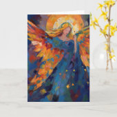 天使カラフルすべての行事 カード (黄色い花)