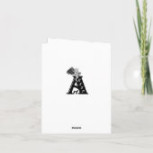 天使キスをする、白黒デザイン シーズンカード (裏面)