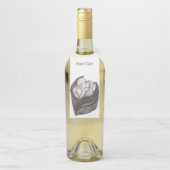 天使キスをする、白黒デザイン ボトルネックタグ (ボトル)