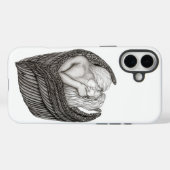 天使キスをする、白黒デザイン Case-Mate iPhoneケース (裏面 (横))