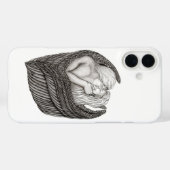 天使キスをする、白黒デザイン Case-Mate iPhoneケース (裏面 (横))