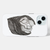 天使キスをする、白黒デザイン Case-Mate iPhoneケース (裏面 (横))