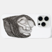 天使キスをする、白黒デザイン Case-Mate iPhoneケース (裏面 (横))