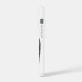 天使キスをする、白黒デザイン iPhoneケース (左側面)