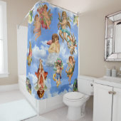 天使ケルブ雲アンティーク天ビクトリアン空 シャワーカーテン (インサイチュ)