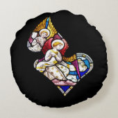 天使ステンドグラス窓 ラウンドクッション (裏面)