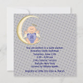 天使ベイビー男の子シャワー 招待状 (裏面)