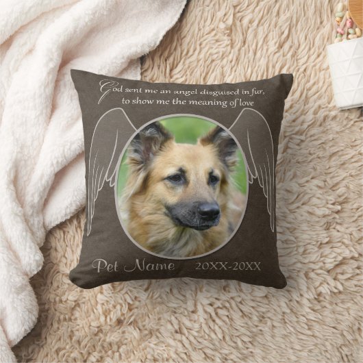 天使ペット悔やみや弔慰のカスタムに送られる神 クッション (ブランケット)