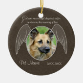 天使ペット悔やみや弔慰のカスタムに送られる神 セラミックオーナメント (正面)