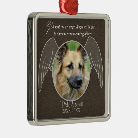 天使ペット悔やみや弔慰のカスタムに送られる神 メタルオーナメント (右)