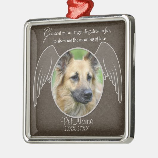 天使ペット悔やみや弔慰のカスタムに送られる神 メタルオーナメント (左)